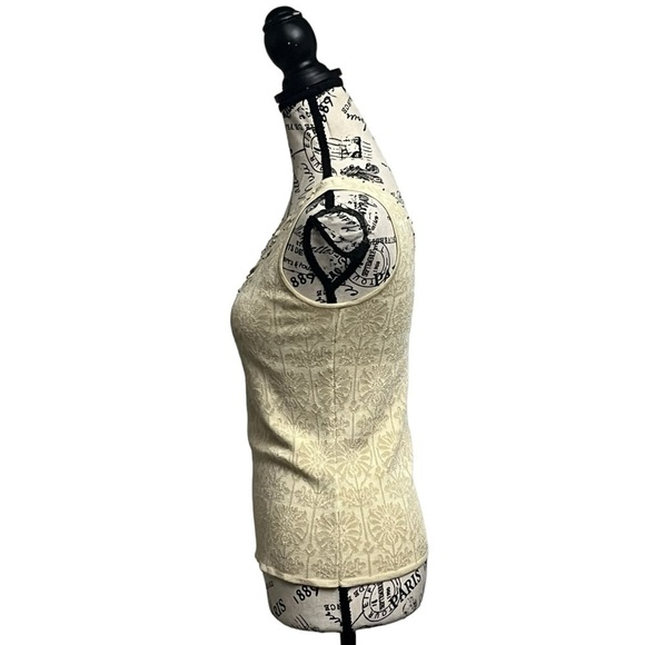 Sigrid Olsen Women's Sleeveless Embellished Knit Floral Crop Top Size Silk S - Picture 3 of 10